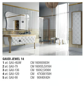 GAUDÌ JEWEL 14 - Double gold leaf console sink by LASA IDEA - view 3